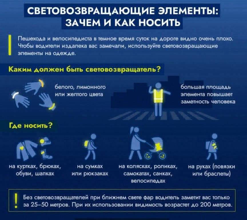 Инфографика Световозвращающие элементы
